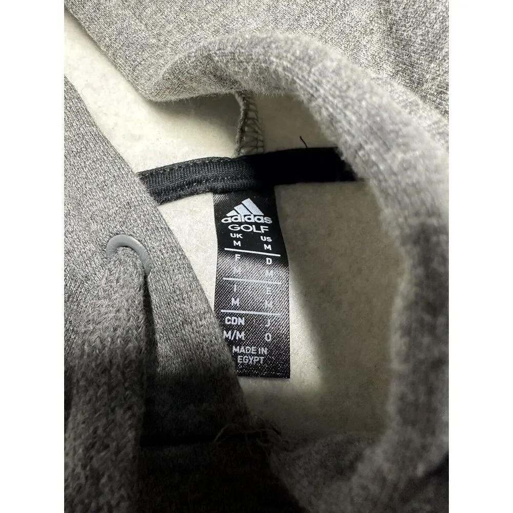 NWT Adidas Golf Grey White Fleece‎ Hoodie Sweatshirt ADVR0801 Men's Size M